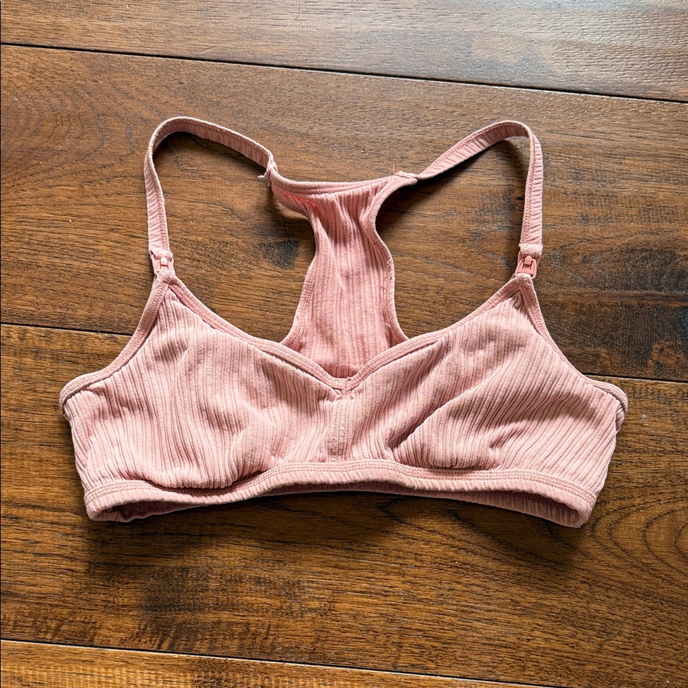 Auden Ribbed Racerback Bralette in Dusty Rose